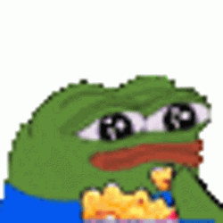 Peepo The Frog Munching Popcorn Meme