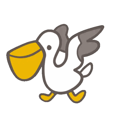 Pelican Carrying Blue Cat In Beak Sticker