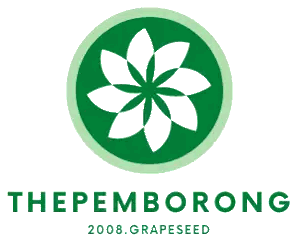 Pemborong 2008 Grapeseed Logo With White Flower Sticker