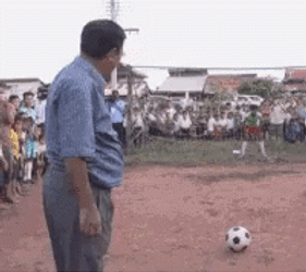 Penalty Kicks Hits Cameraman GIF