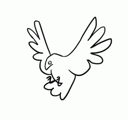 Pencil Drawing Bird Flying GIF