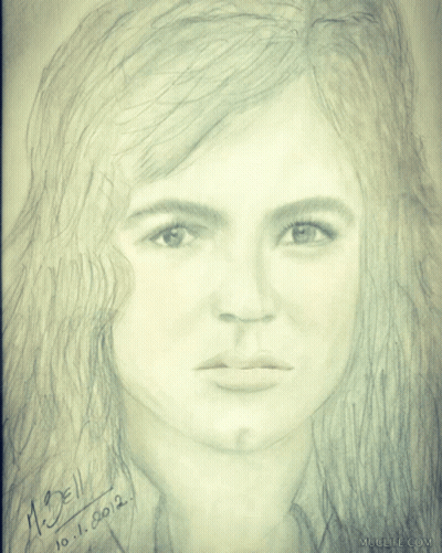 Pencil Drawing Of Woman Dated 10.1.2012 GIF