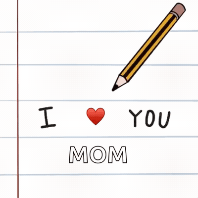 Pencil Drawing Saying I Love You Mom GIF
