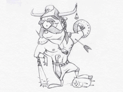 Pencil Drawing Viking GIF