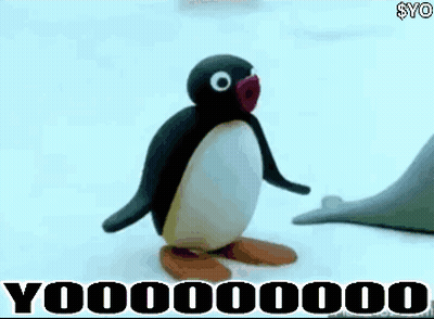 Penguin And Seal Saying Yoooooo GIF