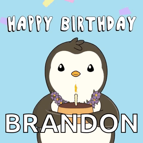 Penguin Blowing Out Birthday Candle GIF