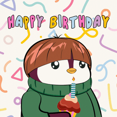 Penguin Blowing Out Birthday Candle Happy Birthday GIF