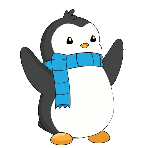 Penguin Blowing Smoke In Blue Scarf Sticker