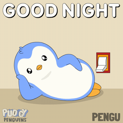 Penguin Cartoon Saying Good Night GIF
