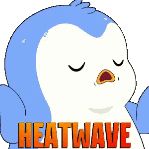 Penguin Cartoon Saying Heatwave Sticker
