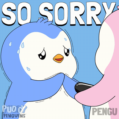 Penguin Cartoon Saying So Sorry
