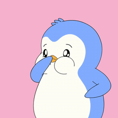 Penguin Covering Nose With Beak GIF