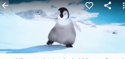Penguin Dancing In Snow With Heart GIF