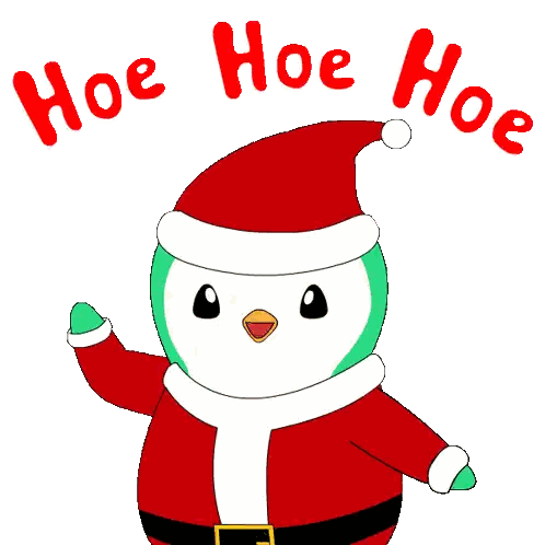 Penguin Dressed As Santa Claus Saying Hoe Hoe Hoe Sticker