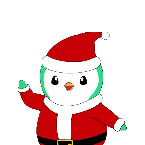 Penguin Dressed As Santa Sticker
