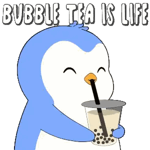 Penguin Drinking Bubble Tea Sticker