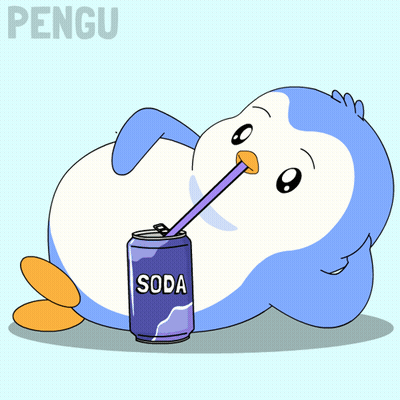 Penguin Drinking Soda Can GIF