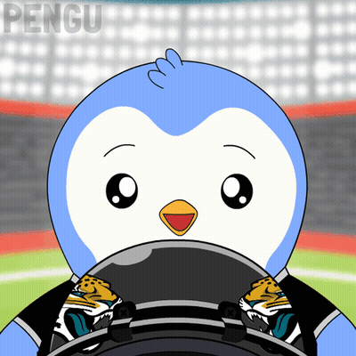 Penguin Driving Car With Word Pengu GIF