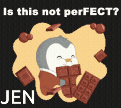 Penguin Eating Chocolate Bar Is This Not Perfect Jen GIF