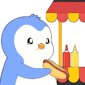 Penguin Eating Hot Dog Sticker