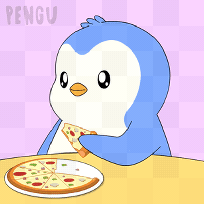 Penguin Eating Pizza GIF