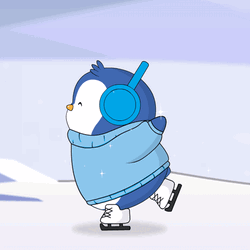 Penguin Enjoying Ice Skating GIF