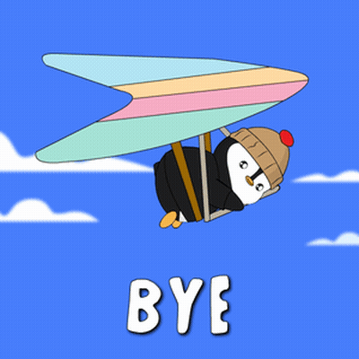 Penguin Flying Bye GIF