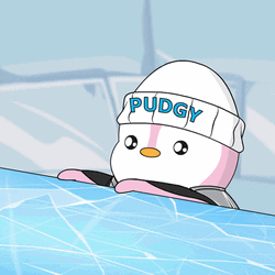Penguin Flying Kiss On Ice Mua GIF