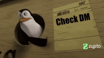 Penguin Flying Next To Check DM GIF