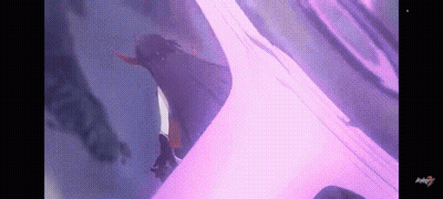 Penguin Flying Through Air With Pink Background