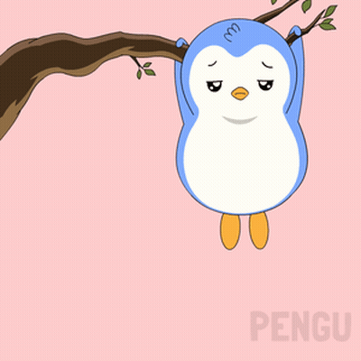 Penguin Hanging From Branch Hang In There GIF