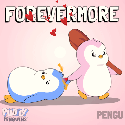 Penguin Holding Another Penguin Forevermore GIF
