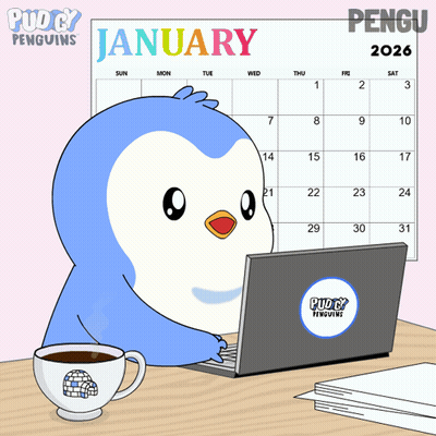 Penguin Holding Back to Work Sign
