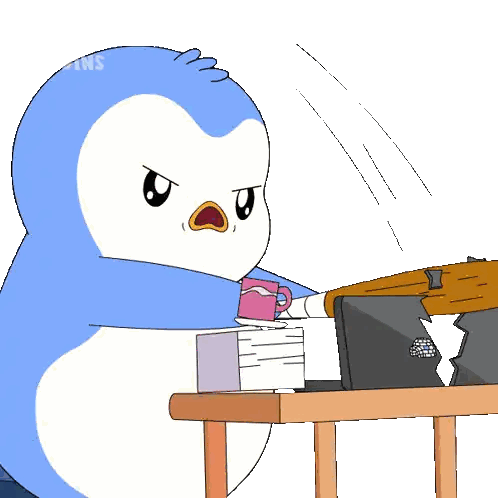 Penguin Holding Baseball Bat Sticker