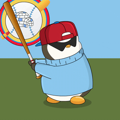 Penguin Holding Baseball Bat GIF