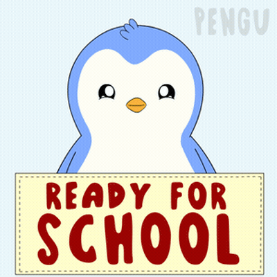 Penguin Holding Book And Pencil GIF