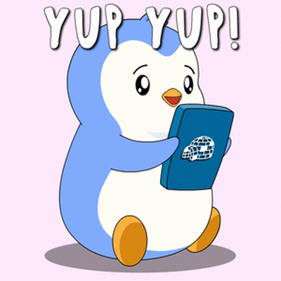 Penguin Holding Book Saying Yup Yup GIF