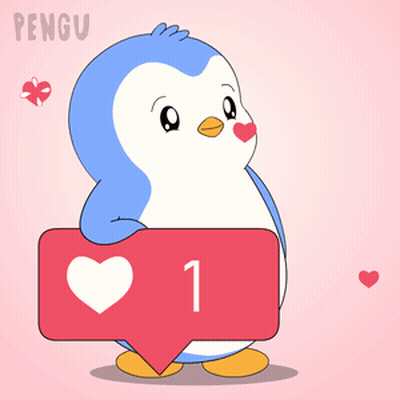 Penguin Holding Bouquet And Heart 520 GIF