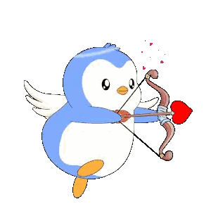 Penguin Holding Bow And Arrow Sticker