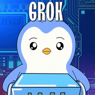 Penguin Holding Box With Grok