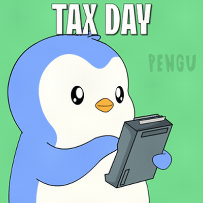 Penguin Holding Calculator And Receipt Tax Day GIF