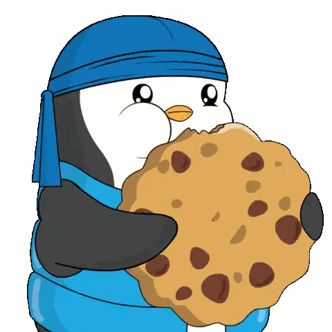 Penguin Holding Cookie Sticker