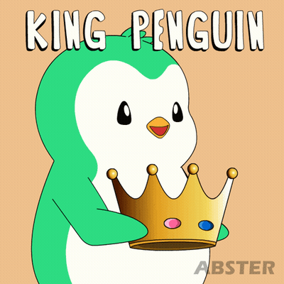 Penguin Holding Crown Saying King Penguin GIF