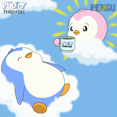 Penguin Holding Cup Of Puddy Penguins Coffee GIF