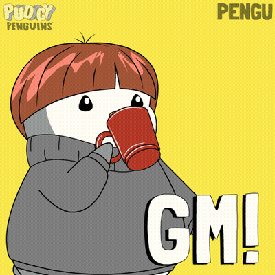 Penguin Holding Cup Saying Gm