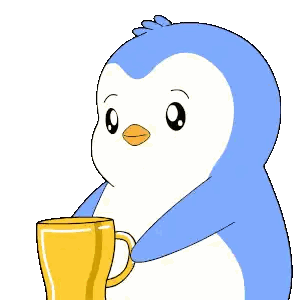 Penguin Holding Flaming Cup Sticker