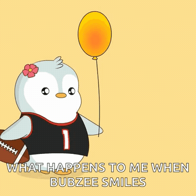 Penguin Holding Football And Balloon Saying What Happens To Me GIF