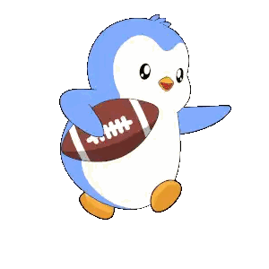 Penguin Holding Football Sticker