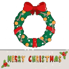 Penguin Holding Gift And Wreath Sticker