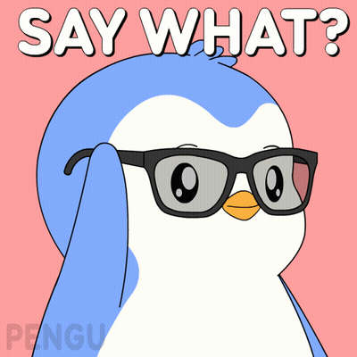 Penguin Holding Glasses Say What GIF